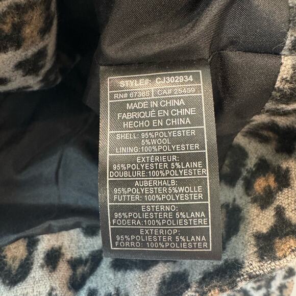 Cupcakes and Cashmere Moto Biker Leopard Print Wool Blend Jacket S - Picture 6 of 6